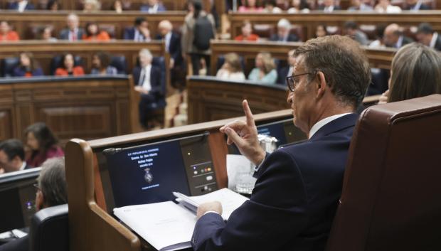 Feijóo, este martes, en el Congreso de los Diputados