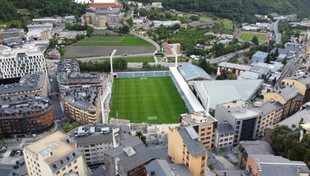 El Estadio Nacional de Andorra, en vista aérea