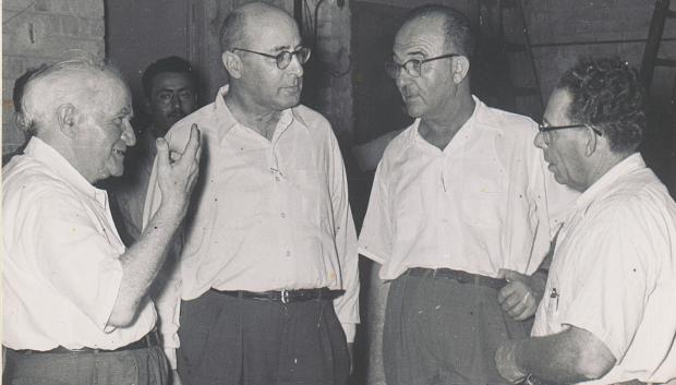 Levi Eshkol, Ben Gurion y Pinchas Sapir en 1956