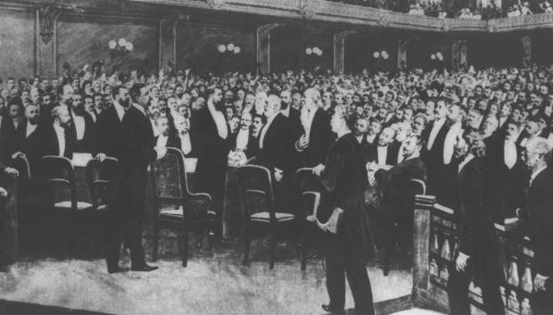 Los delegados al Primer Congreso Sionista, celebrado en Basilea, Suiza (1897)