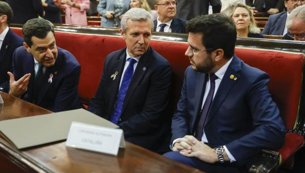 Moreno, Rueda y Aragonès, en el Senado
