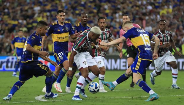 Momento del partido entre Fluminense y Boca Juniors