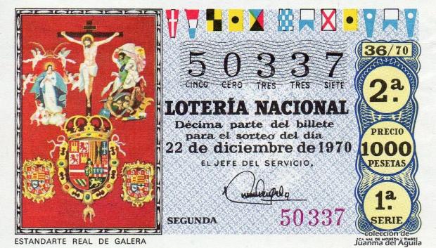 Décimo de Lotería de Navidad 1970