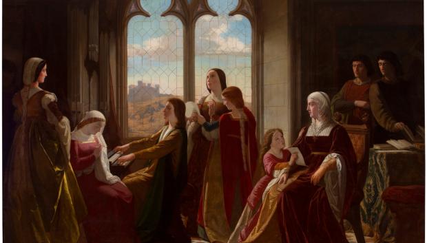 Isabel la Católica presidiendo la educación de sus hijos, obra de Isidoro Lozano
