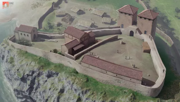 Reconstrucción virtual del castillo de Gauzón