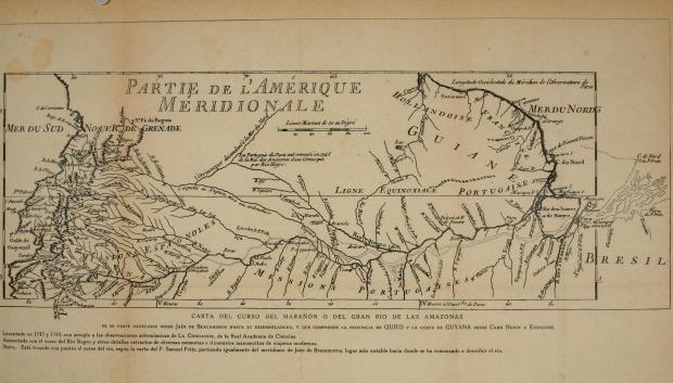 Mapa parcial de la América Meridional por La Condamine, 1744