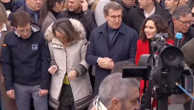 Dirigentes populares en la manifestación