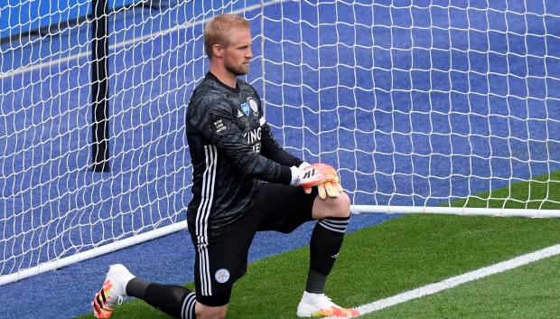 Kasper Schmeichel en un partido con el Leicester City