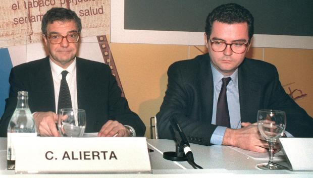 César Alierta, en 1998, durante su etapa en Tabacalera, junto a Pablo Isla