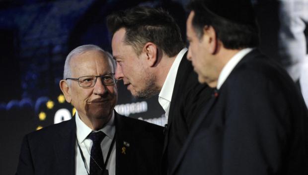 Elon Musk y el presidente de Israel Reuwen Riwlin