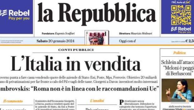 Captura de pantalla de la polémica portada de La Repubblica