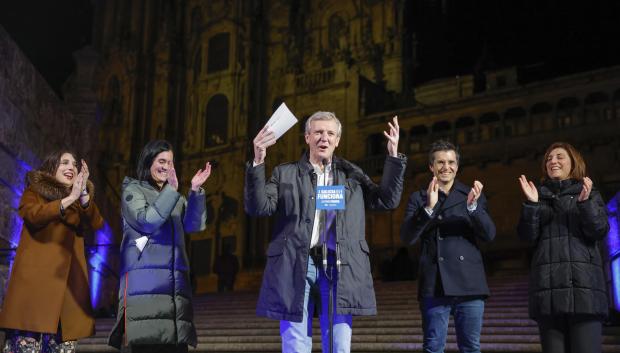 El presidente de la Xunta y candidato a la reelección, Alfonso Rueda, en el inicio de la campaña