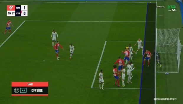 El fuera de juego posicional de Saúl en el gol anulado al Atlético en el Bernabéu con 1-0