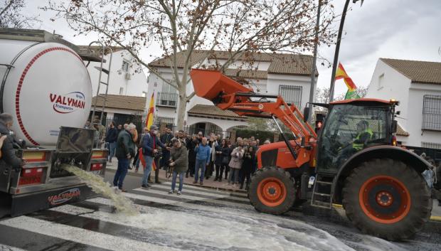 Agricultores de Ciudad Real derraman más de 25.000 litros de vino francés