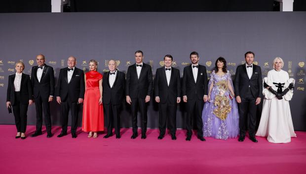 Spanis President Pedro Sanchez and Yolanda Diaz at photocall for the 38th annual Goya Film Awards in Valladolid on Saturday 10 February, 2024.