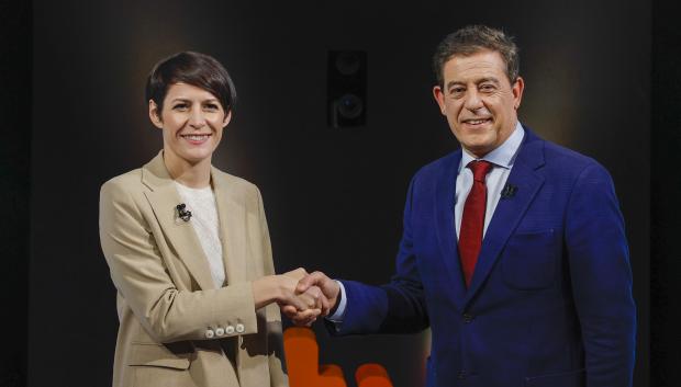 José Ramón Gómez Besteiro y Ana Pontón, en el debate de TVE del miércoles