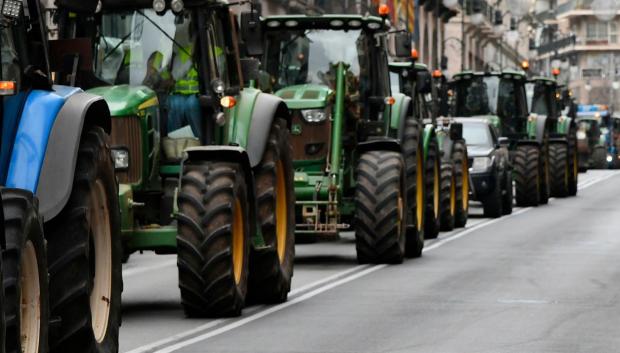 Tractores por las calles de Madrid, insólito