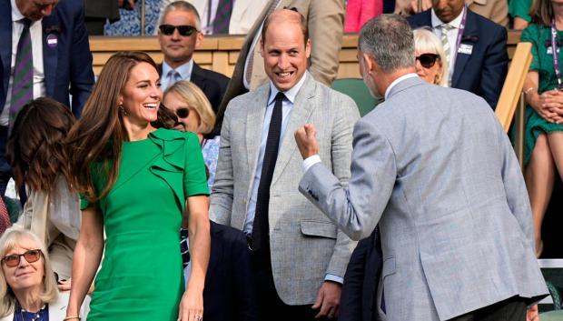 Don Felipe, con los Príncipes de Gales en Wimbledon el pasado verano