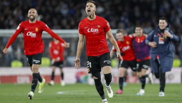 Los jugadores del Mallorca celebran la victoria en la tanda de penaltis
