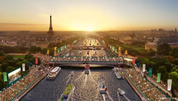 Recreación de como será la inauguración de los Juegos Olímpicos de París 2024