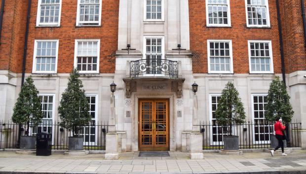 Exterior view of The London Clinic as reports state that an investigation has been initiated following allegations that a staff member tried to access the Princess of Wales's private medical records during her treatment at the private hospital.