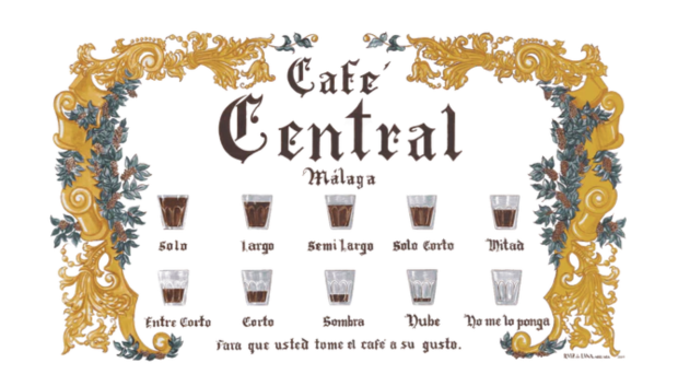 Detalle mosaico con las medidas del Café Central. Las medidas del café y sus denominaciones son una marca registrada ©