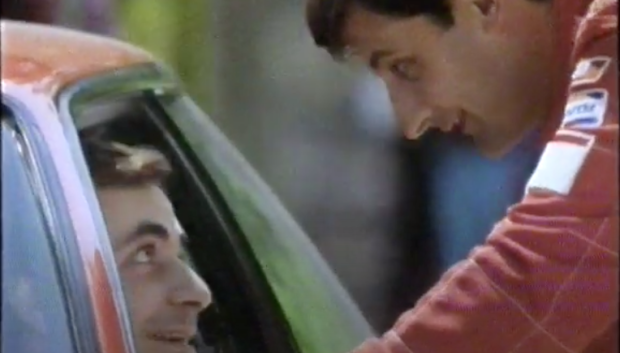 Carlos Sainz y Luis Moya en otro fotograba del anuncio
