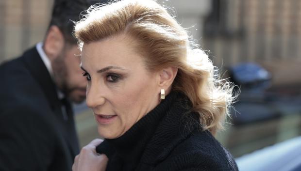 Maria Zurita during the funeral of Fernando Gomez Acebo in Madrid on Monday , 08 April 2024.