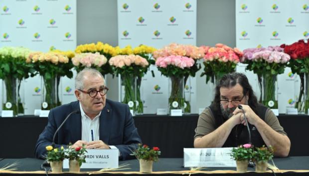 Jordi Valls, presidente de Mercabarna, y Miquel Batlle, presidente de la AEM, en la rueda de prensa.