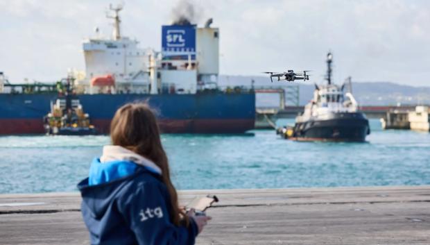 Pruebas con drones realizadas en el puerto exterior de La Coruña