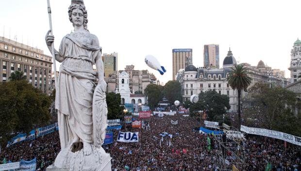 Vista de la manifestación en Buenos Aires