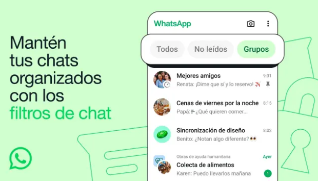 Los nuevos filtros de conversaciones en WhatsApp