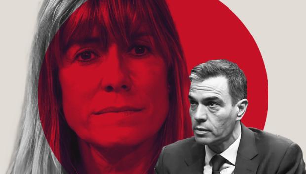 Ilustración del presidente del Gobierno, Pedro Sánchez, y su mujer, Begoña Gómez