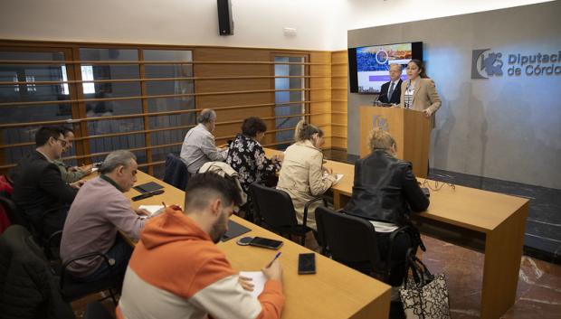 Momento de la rueda de prensa sobre remanentes en Diputación