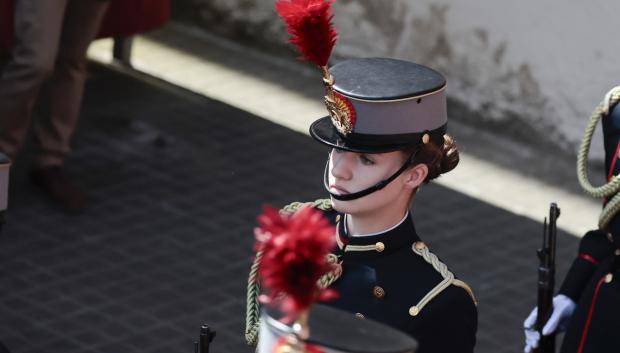 La Princesa Leonor, en el acto del 40 aniversario de la Jura de Bandera de la 44 promoción de la Academia Militar de Zaragoza