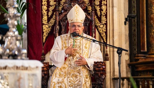 El obispo, Demetrio Fernández, en la homilía