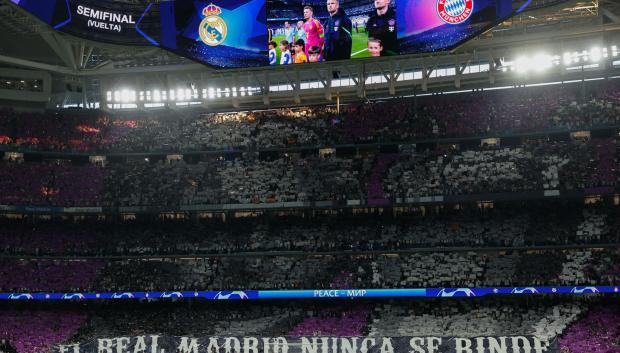MADRID, 08/05/2024.- Ambiente previo al partido de vuelta de semifinales de la Liga de Campeones que Real Madrid y Bayern de Múnich disputan este miércoles en el estadio Santiago Bernabéu. EFE/Mariscal