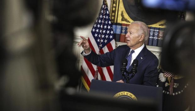 El presidente estadounidense, Joe Biden, en la Sala Diplomática de la Casa Blanca