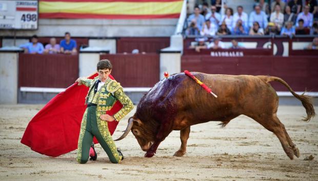 Pepe Luis Cirugeda, de rodillas ante el primero de su lote