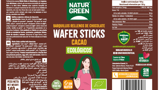 Barquillos rellenos de chocolate Natur Green