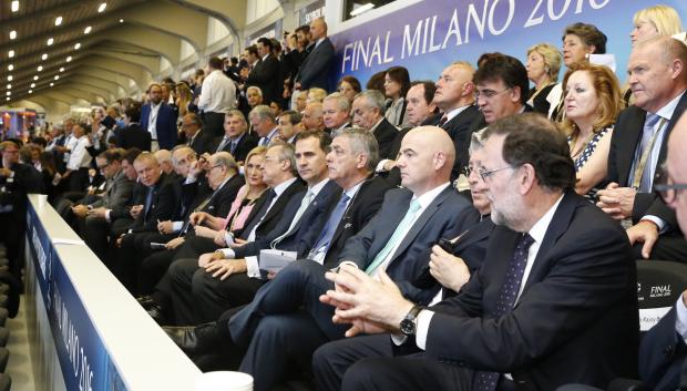 Mariano Rajoy en la final de Milán