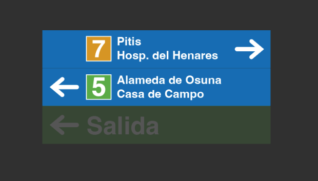 Cartel de las estaciones de Metro de Madrid