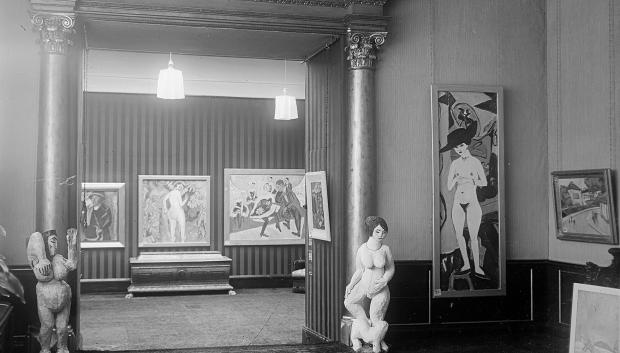 La obra expuesta en el salón de arte de la galería de Fritz Gurlitt en Berlín (1912)