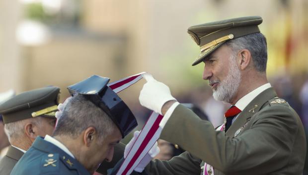 El Rey, durante la celebración del Capítulo de la Real y Militar Orden de San Hermenegildo en el Monasterio de San Lorezo de El Escorial