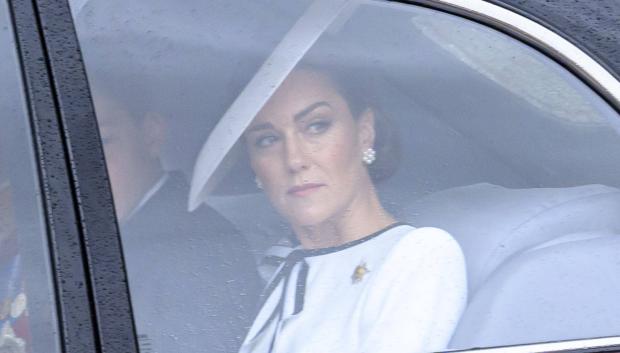 La princesa de Gales, Kate Middleton, a su llegada al acto 'Trooping the colour'