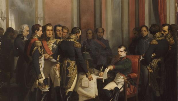 Abdicacion de Napoleón en París