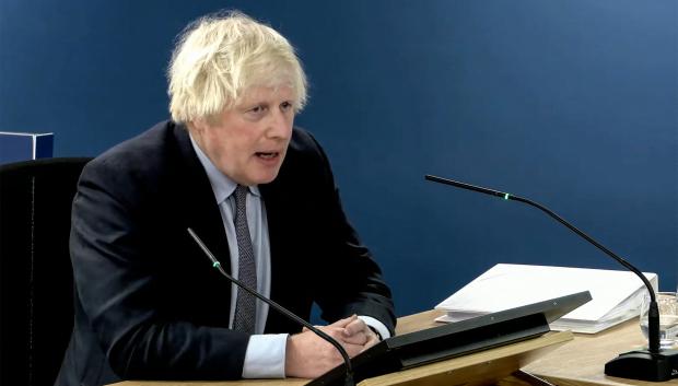 Boris Johnson, durante su declaración ante el Juzgado