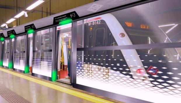 Vistazo del tren autónomo de Metro y el diseño del andén