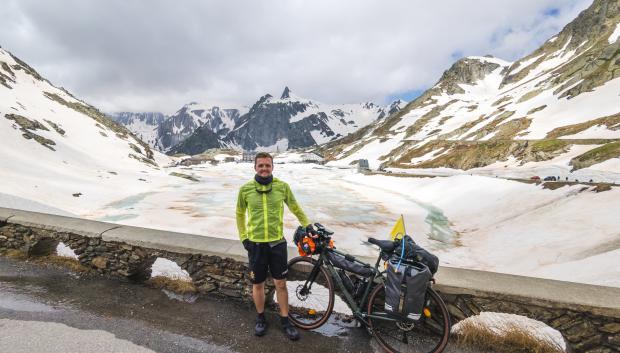 Michel en su peregrinación a Suiza desde Roma