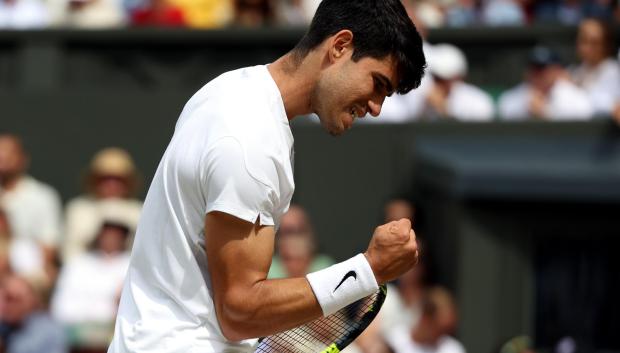 Carlos Alcaraz en la final de Wimbledon 2024